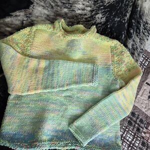 Pastel Multicolor Women's Turtleneck Sweater